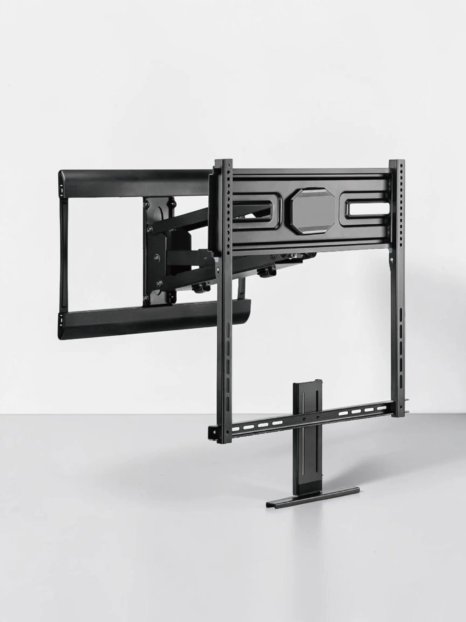ergoscreenmount Pull-Down TV Fireplace Mantel Wall Mount Bracket, Steel Full-Motion Tilt and Swivel for 43 to 70 Inch Flat and Curved Screens, VESA 600x400