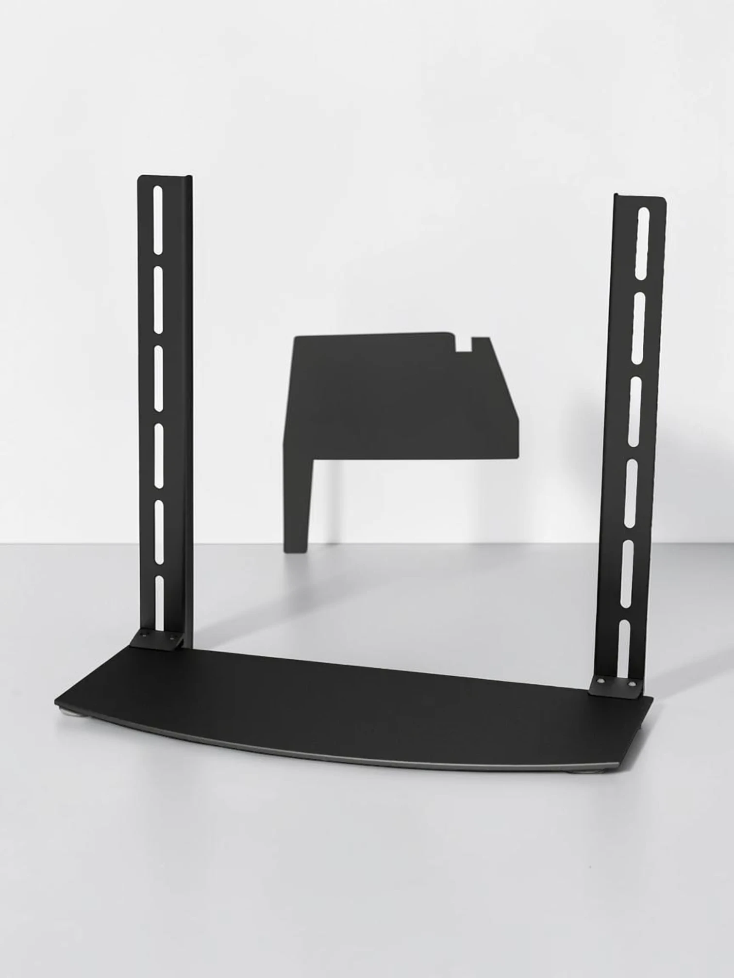 ergoscreenmount Media Player TV Shelf Bracket Mount, Tempered Glass, 460 x 250 mm, Black
